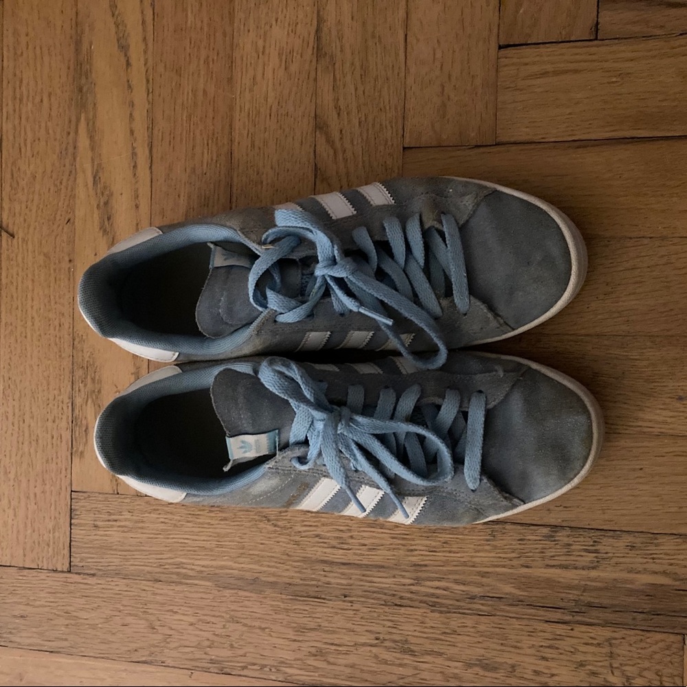 Blue adidas superstar shoes
